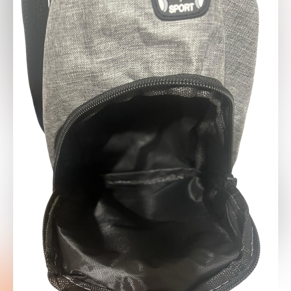 New without tags Crossbody Gray and Black Sling Backpack - Picture 5 of 9